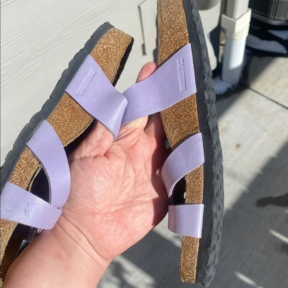 Birkenstock Women's Lavender Sandals with Blue Buckles - Picture 4 of 8